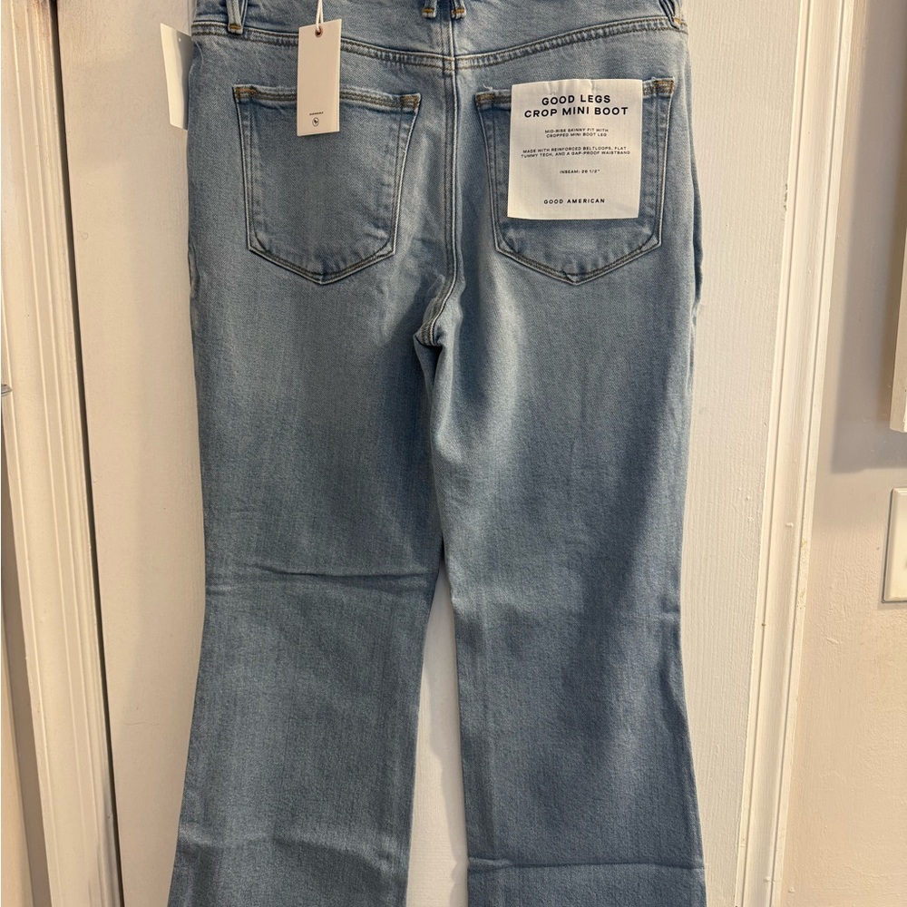 Good American Light Blue Flare Jeans - Picture 2 of 3
